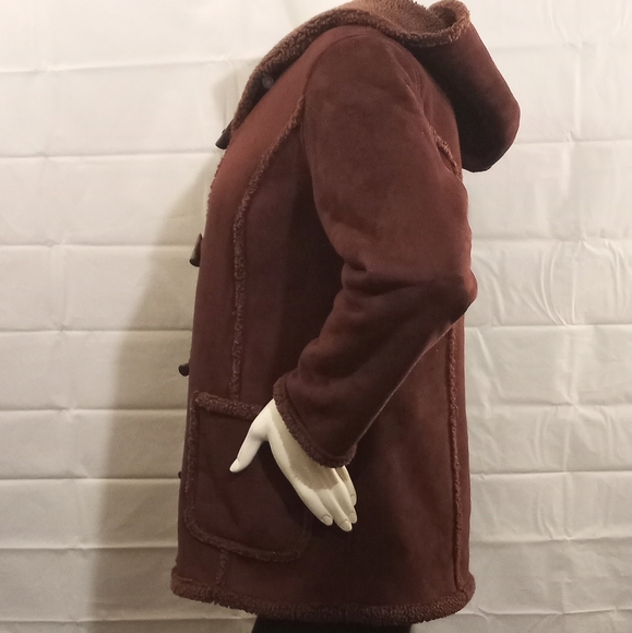 L.L. Bean faux sweade sherpa lined coat - Picture 3 of 7